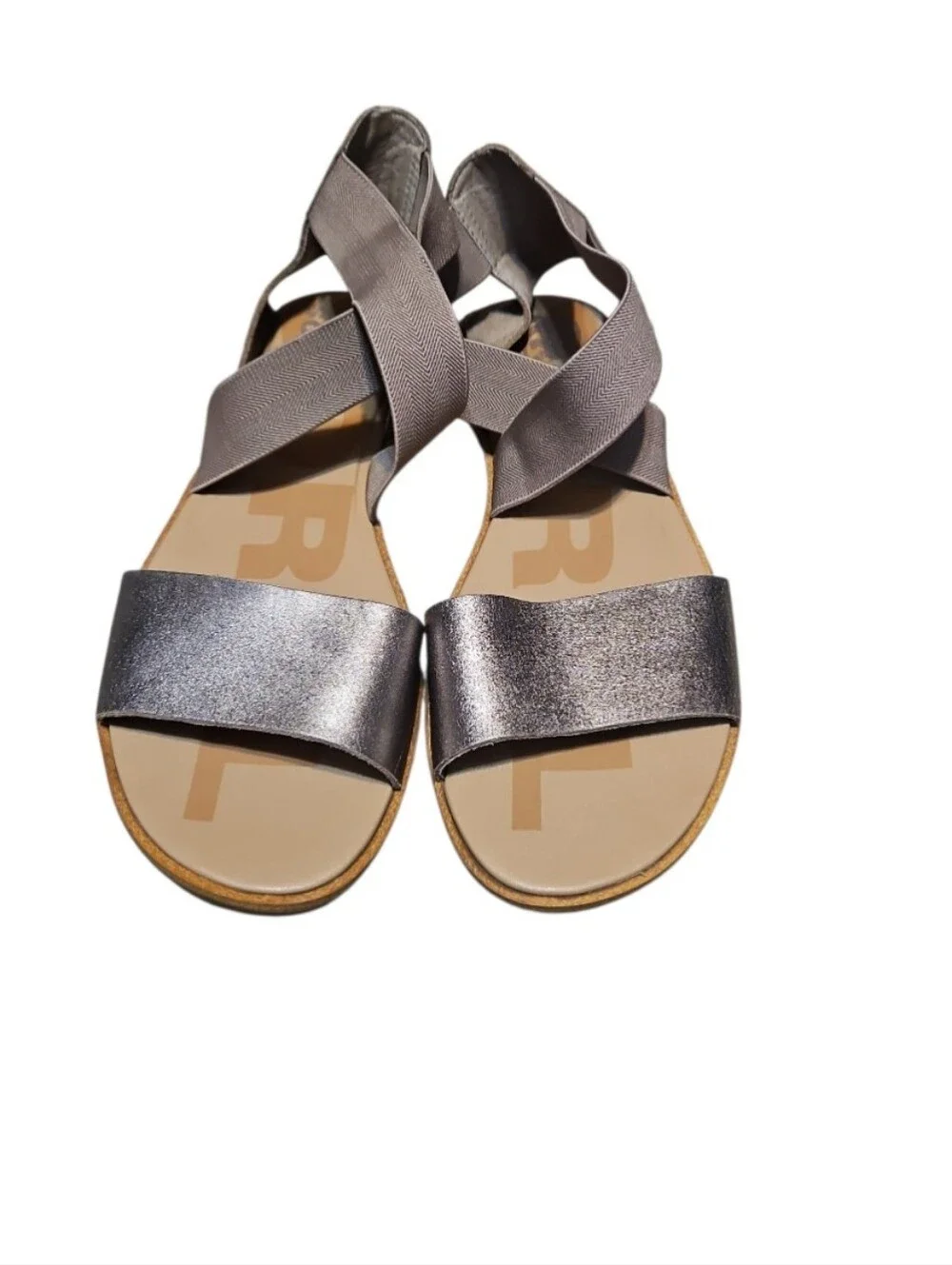 Sorel Ella 11 Ash Brown Metallic Open Strappy Leather Sandals